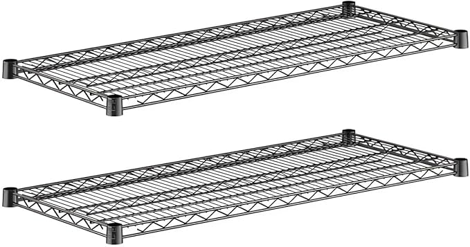 2-Pack Black 18" x 42" Additional Wire Shelf for Shelving Units, Replacement Shelves for Wire Rack