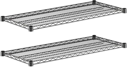 2-Pack Black 18" x 42" Additional Wire Shelf for Shelving Units, Replacement Shelves for Wire Rack