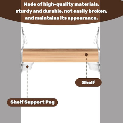 30 Pcs Plastic Locking Shelf Pins, Shelf Support Peg Clips Clear Cabinet Shelfs Pins for 1/4inch Diameter Hole and 25/32inch Shelfs for Kitchen Cabinet Furniture Book Shelves