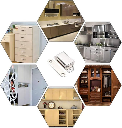 Mousike Cabinet Magnets 30lb Stainless Steel Magnetic Door Catch with Strong Magnetic for Kitchen Cupboard Wardrobe Closet Cabinet Door Drawer Latch