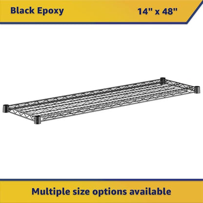 2-Pack Black 14" x 48" Additional Wire Shelf for Shelving Units, Replacement Shelves for Wire Rack
