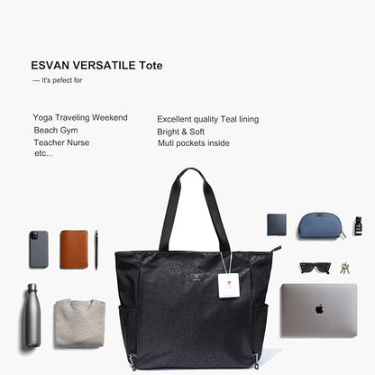 ESVAN Yoga Mat Bag Yoga Tote Carrier Shoulder Bag Carryall Tote for Office,Yoga,Pilates,Travel,Beach and Gym