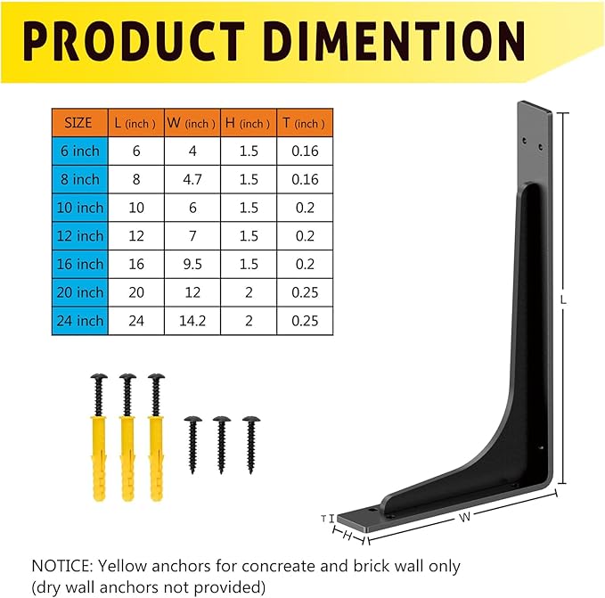 20 inch X 12 inch Shelf Support Bracket Heavy Duty, L Shelf Brackets ,max Load 300lbs, , Metal Brackets for Shelves, Counter Bracket ,Corner Brace,Pack of 2 (20 "x 12 " Supporting Bar)
