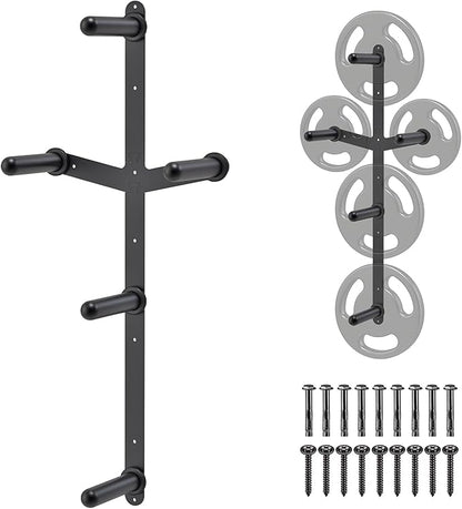 Kipika Weight Plate Storage Rack - Wall Mounted Weight Plate Holder with Durable Steel Construction Organizer for Olympic Plates, 1000lb Capacity, Space-Saving for Home Gym