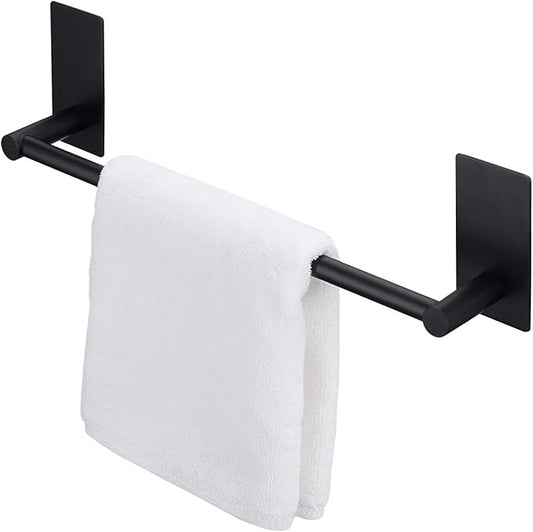 KES 12-Inch Towel Bar for Bathrooms, Adhesive Hand Towel Holder, Wall Mounted No Drill SUS 304 Stainless Steel Matte Black, A7000S30-BK