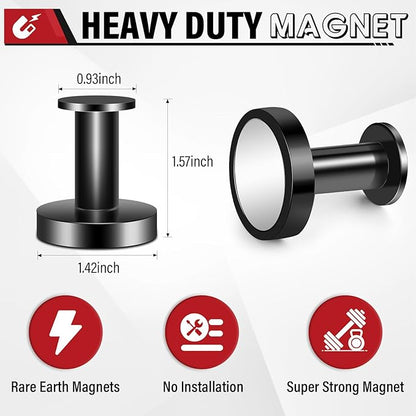 Magnetic Hooks for Cruise Cabins, Black 150Lb Magnetic Wreath Hanger, Locker Accessories, Strong Magnetic Hooks for Classroom, Whiteboard, Grill, Cruise Ship, Garage, Hanging - 3Pcs