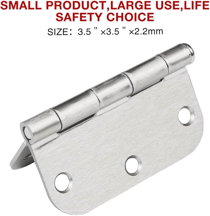 30 Pack Nickel Door Hinges Brushed Nickel 3 1/2 Interior Door Hinges Satin Nickel 3.5 Inch with 5/8” Radius Corners 3 ½"x 3 ½" Silver Hardware Controls JIW Garage Factory