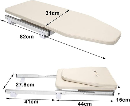 180°Rotation Wall-Mounted Ironing Board Foldable Clothes Ironing Table Pull-Out Stow Away Ironing Board Retractable Small Ironing Storage Station for Home Apartment