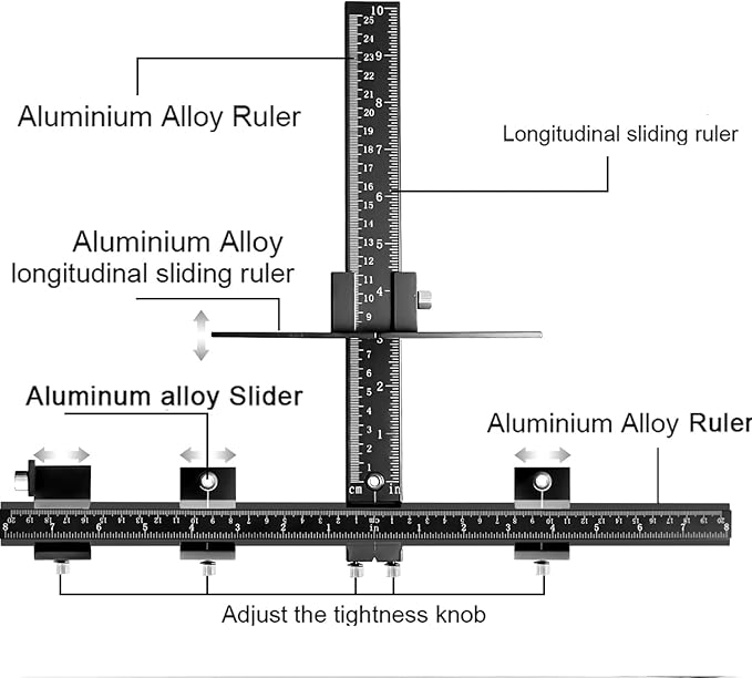 King&Charles Cabinet Hardware Jig, Aluminum Alloy Cabinet Handle Jig + Auto Hole Punch + Point Drils Bits, Use for Handles Knobs Pulls on Drawers/Doors, Wood Drilling Dowelling Guide Set.
