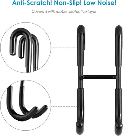 Simtive Shower Door Hooks (3-Pack), Towel Hooks for Bathroom Frameless Glass Door, Shower Squeegee Hooks, Black