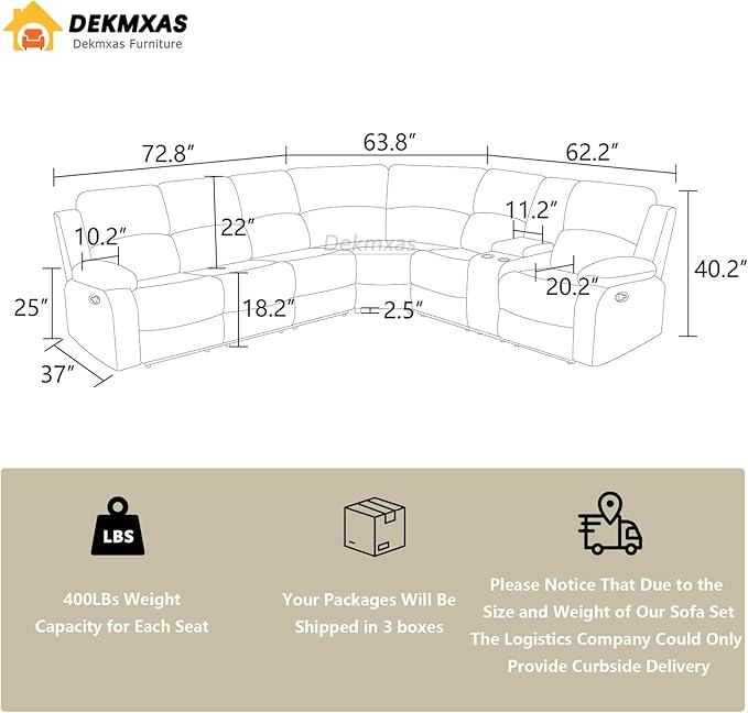 Corduroy Living Room Sofa Sets, Brown Recliner Sofa Set with Drop-Down Table, Reclining Sectional Sofa Couch with Cup Holders and Storage Console, for Living Room, Bedroom, Apartment, Office