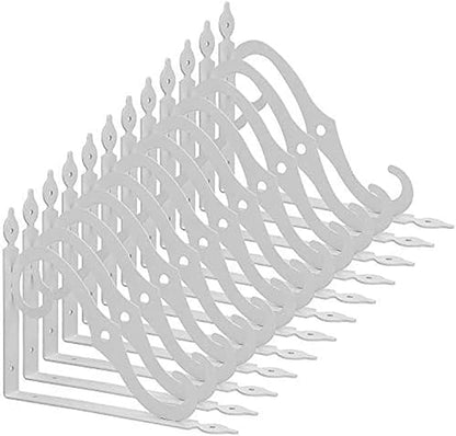 Acrux7 5.5 x 4.3 inch Decorative Shelf Brackets - 12 Pack Heavy Duty White Metal L Brackets with Screws