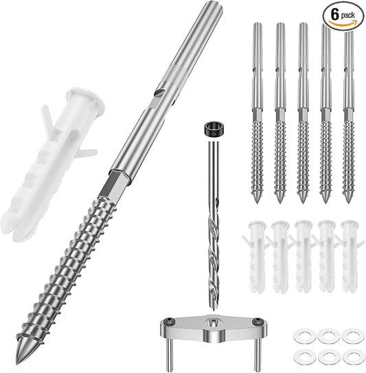 Floating Shelf Hidden Support Brackets (6pcs) and Installation Aid Steel Hardware - with Drill Guide, Floating Wood Shelf Hidden Brackets - Premium Thin Shelf Hidden Support