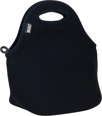 BUILT Gourmet Getaway Soft Neoprene Lunch Tote Bag Lightweight, Insulated and Reusable, One Size, Black