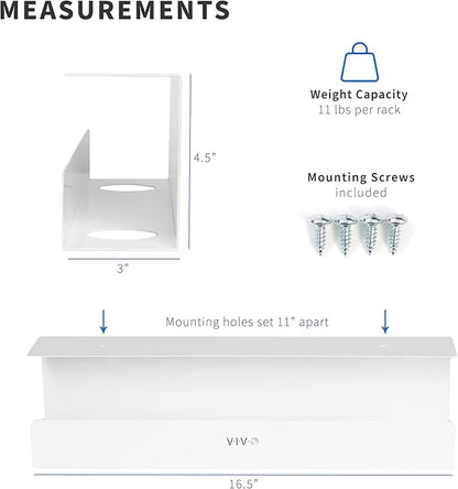 VIVO 2 Pack Under Desk 17 inch Cable Management Tray, Cord Organizer, Home Office Desk Accessories, White, DESK-AC06-2CW