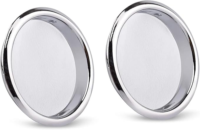 HOMOTEK 2 Pack Closet Door Finger Pull 2-1/16”, Easy Snap in Installation, Chrome Finish,Fits a 5/16”Depth x 2-1/16" Diameter Opening Hole