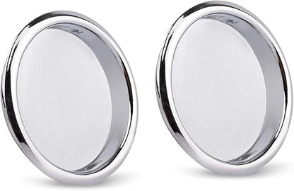 HOMOTEK 2 Pack Closet Door Finger Pull 2-1/16”, Easy Snap in Installation, Chrome Finish,Fits a 5/16”Depth x 2-1/16" Diameter Opening Hole