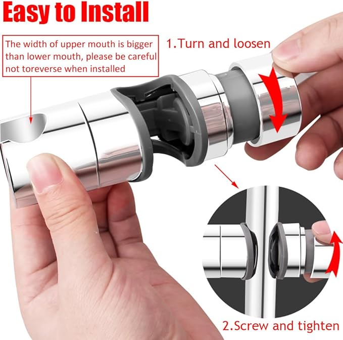 Kaxich Replacement Hand Shower Bracket for Slide Bar 19-25MM Adjustable Rail Shower Head Holder, Chrome Finished