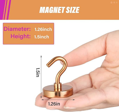 Neosmuk Magnetic Hooks, Heavy Duty 130lb+ Strong Magnet Hook for Cruise Cabins, Cruise Ship Essentials for Hanging, Metal Wall Refrigerator Hangers (Bronze, 10 Pack)