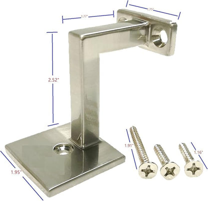 Square Handrail Brackets for Staircase Stair Railing Brackets with Screws (Pack of 5) (Satin Nickle)