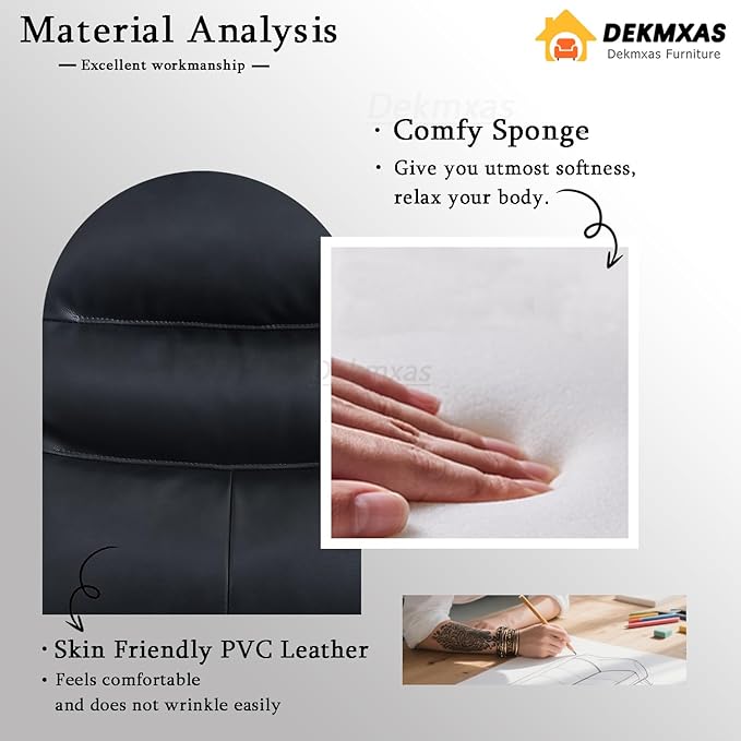 Power Reclining Sofa, Living Room Funiture Sets, Black PVC Breathing Leather Power Recliner Sofa Set with 5 Recliner Seats/Storage Console/Cup Holders/LED Light/USB Port for Living Room,Office