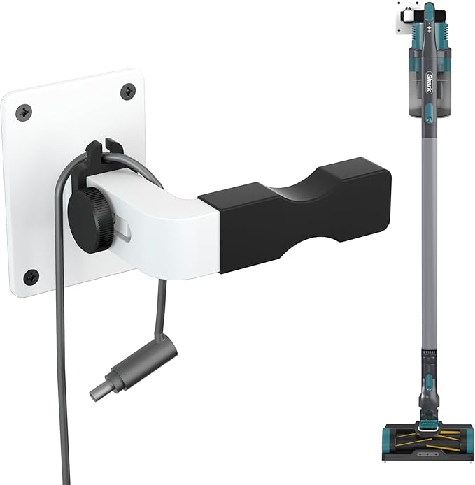 Shark Vacuum Wall Mount for Vacuum Stand Shark Cordless Vacuum Mount Compatible for V7 V8 V10 V11 V12 V15 Shark IX141 IZ562H IZ682H IZ361H IZ462H IZ163H IZ363HT IZ483H (White+Clip)