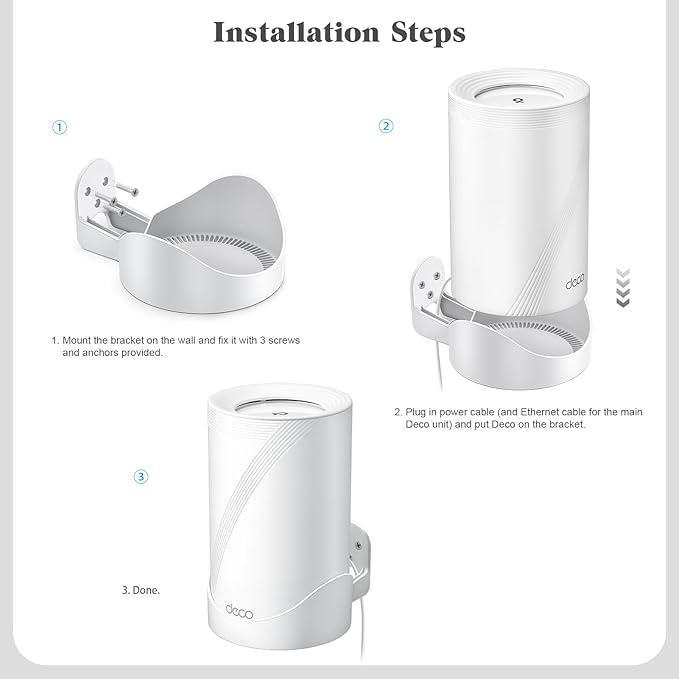 Wall Mount Bracket for TP-Link Deco BE63/BE65 Pro/BE67/BE68/BE10000/BE11000/BE14000 (1-Pack)