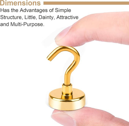 DIYMAG Magnetic Hooks Gold, 30Lbs Strong Heavy Duty Cruise Magnet S-Hook for Classroom, Fridge, Hanging, Cabins, Grill, Kitchen, Garage, Workplace and Office Etc, (20 Pack)
