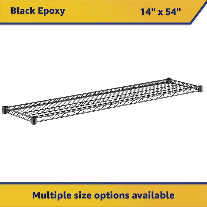 2-Pack Black 14" x 54" Additional Wire Shelf for Shelving Units, Replacement Shelves for Wire Rack