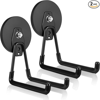 ENUODA Strong Magnetic Hooks Heavy Duty Large Magnet Garage Hooks Storage Hook Utility Magnet Tool Holder for Metal Cabinet, Pegboard, Shelve, Tool Chest,Shovel, Broom, Garden Tools, 2PCS