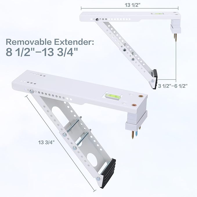 GNILLKO Window Air Conditioner Support Bracket, Support Up to 85 lbs, Universal for 5,000-12,000 BTU AC Units, Window AC Bracket Light Duty