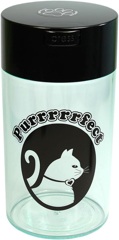 Pawvac 12 Ounce Vacuum Sealed Pet Food Storage Container, Clear Cat