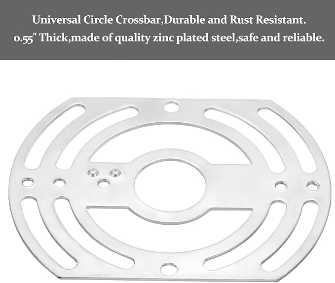 2 Pack Universal Light Fixture Mounting Bracket, 4 Inches Diameter Steel Crossbar Plate with Ground Screw for Mount Wall Light, Close to Ceiling Light