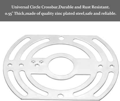 2 Pack Universal Light Fixture Mounting Bracket, 4 Inches Diameter Steel Crossbar Plate with Ground Screw for Mount Wall Light, Close to Ceiling Light