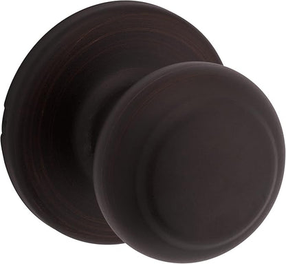 Kwikset Cove Interior Passage Door Knob, Handle for Closet and Hallway Doors, Non-Locking Doorknob, Venetian Bronze (Pack of 4)