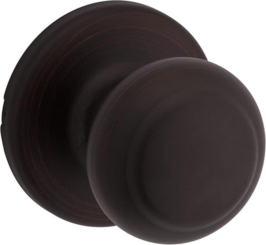 Kwikset Cove Interior Passage Door Knob, Handle for Closet and Hallway Doors, Non-Locking Doorknob, Venetian Bronze (Pack of 4)