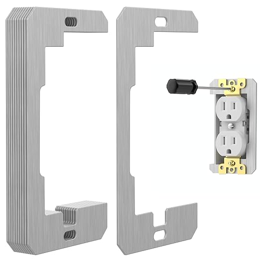 10 Pcs Wall Plate Spacer,Spacers for Electrical Outlets, Metal Flush Fit Device Leveling Plates for Electrical Outlet Repair, Fix Loose Outlets and Electrical Boxes
