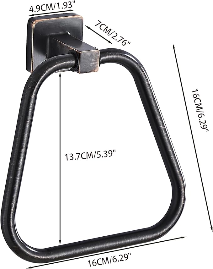 Oil Rubbed Bronze Towel Ring for Bathroom, Kitchen Bath Towel Holder Hangers Wall Mount Heavy Duty Stainless Steel