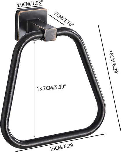 Oil Rubbed Bronze Towel Ring for Bathroom, Kitchen Bath Towel Holder Hangers Wall Mount Heavy Duty Stainless Steel