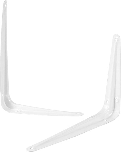 ZOENHOU 24 Pack 8 x 10 Inch White Shelf Brackets, Heavy Duty L Bracket Support with 144 Screws and 72 Expansion Tubes, Metal Wall Corner Angle Shelving Shelf Bracket for Wall Hanging Shelves