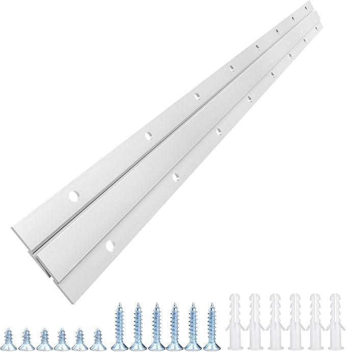 French Cleat Picture Hanger, Aluminum Z Hanger Interlocking Wall Mounting Bracket Hardware Kit Z Clips for Hanging Wall Painting, Mirrors, Panels, Artwork, Cabinet, Whiteboard (24 inch-1 Pair)