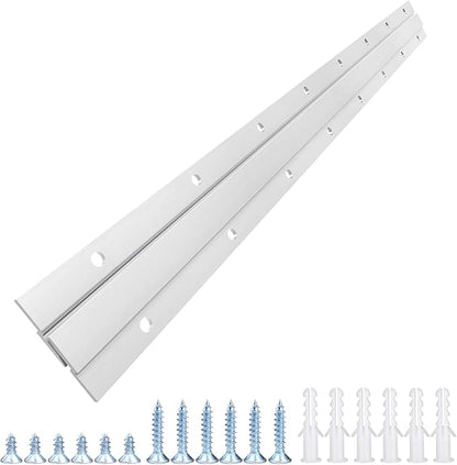 French Cleat Picture Hanger, Aluminum Z Hanger Interlocking Wall Mounting Bracket Hardware Kit Z Clips for Hanging Wall Painting, Mirrors, Panels, Artwork, Cabinet, Whiteboard (24 inch-1 Pair)