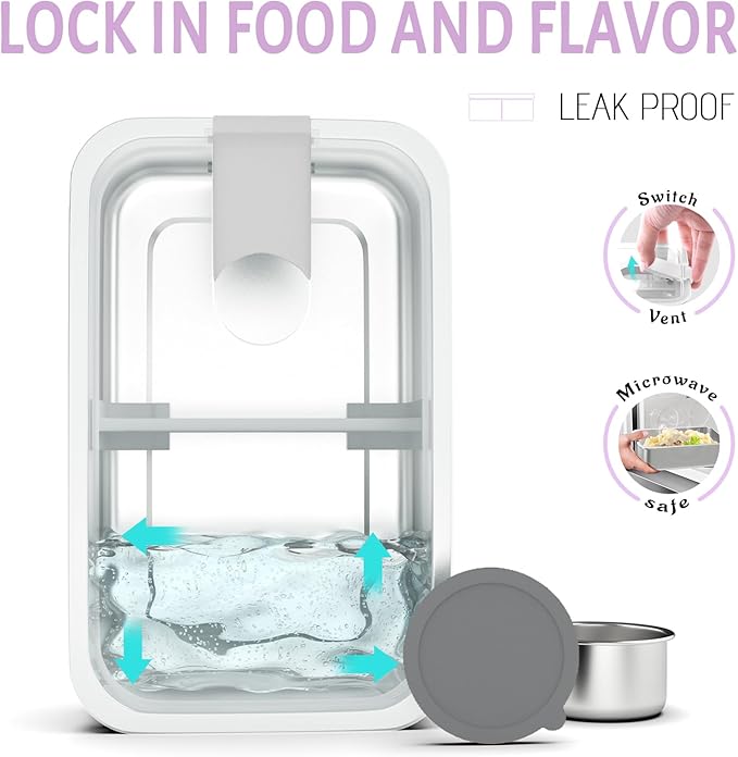 Stainless Steel Bento Lunch Box Set for Adult - 42oz Leak-Proof Bento Lunch Box Container with Thermo, Insulated Bag for Work Travel Dining Out
