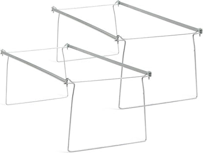 Smead Frames, Hanging File, Heavy Duty Steel Letter Size, Adjustable 23"-27" Rails, 2-Pack Gray, Converts Drawers to Hanging Folder Storage, for Office Home Classroom Organization