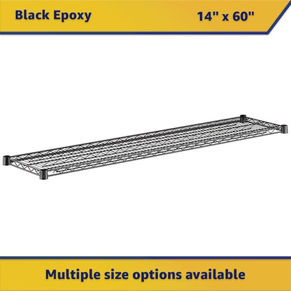 2-Pack Black 14" x 60" Additional Wire Shelf for Shelving Units, Replacement Shelves for Wire Rack