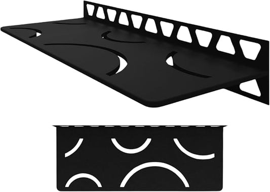 Schluter Rectangular Shelf for Tiled Walls - 4mm Thick, Curve Design, Aluminum Material, Matte Black Finish - SWS1D6MGS