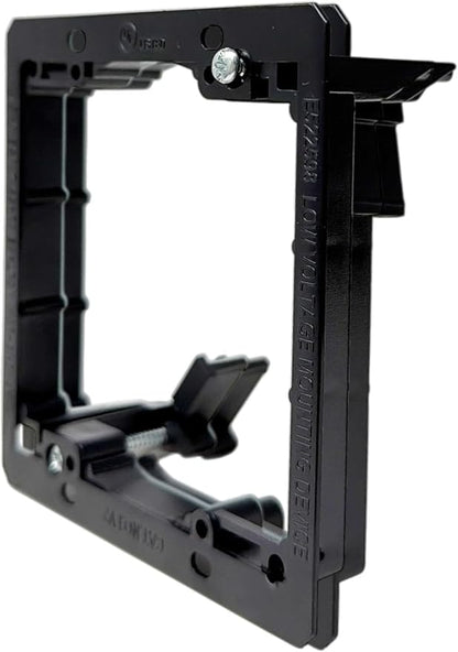 iMBAPrice 2-Gang Low Voltage Mounting Bracket, Drywall Mount for Cable Pass Through Wall Plates, LV2-2 Bracket for Ethernet, HDMI, Speaker & Coax Cables, Non-Metallic, 2 Pack