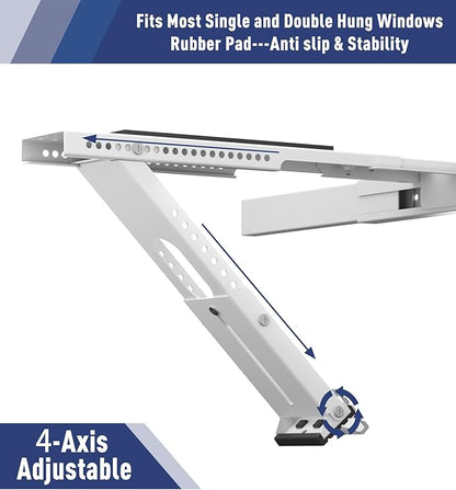 LEOPO No Drilling Air Conditioner Support Bracket,HVAC Brackets Fits Single & Double-Hung Windows, Heavy Duty Outdoor Wall Mounted Window AC Bracket，Holds Up to 150lbs, for 5000-12000 BTU Units