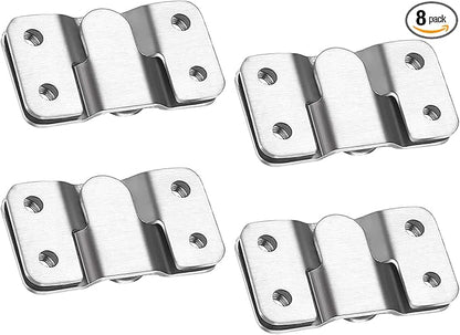 Flush Mount Bracket, Headboard Wall Mounting Brackets-56 x 30mm Interlocking Hanging Bracket, Mounting Hardware for Picture Hanging and Sectional Couch Connectors (4 Pairs)