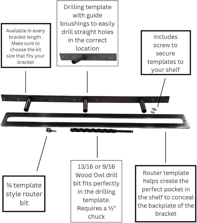 Floating Shelf Brackets - Sheppard Brackets - Easy Install - Heavy Duty (70 inch Build Kit)
